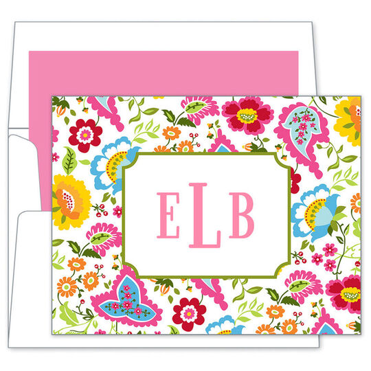 Bright Floral Folded Note Cards